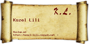 Kszel Lili névjegykártya